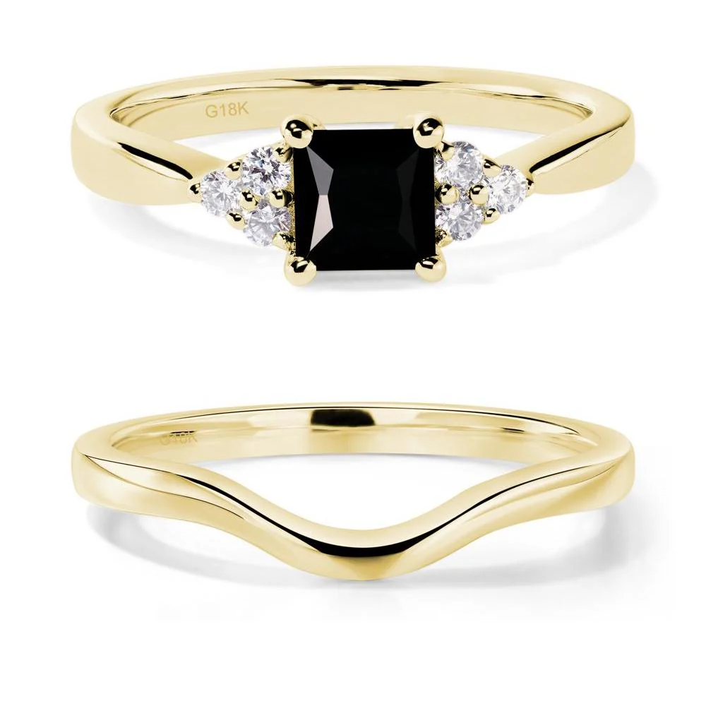 Princess Cut Black Spinel Petite Ring - Image 21