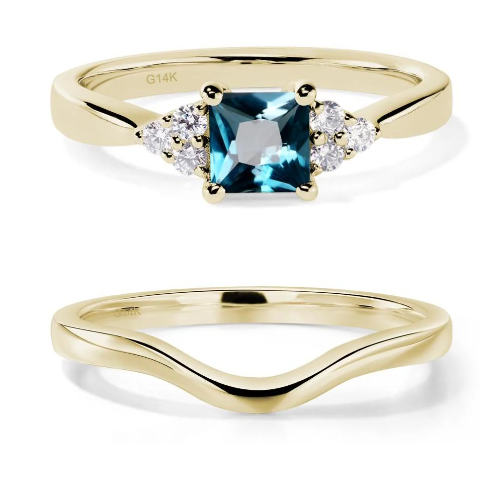 Princess Cut London Blue Topaz Petite Ring - Image 15