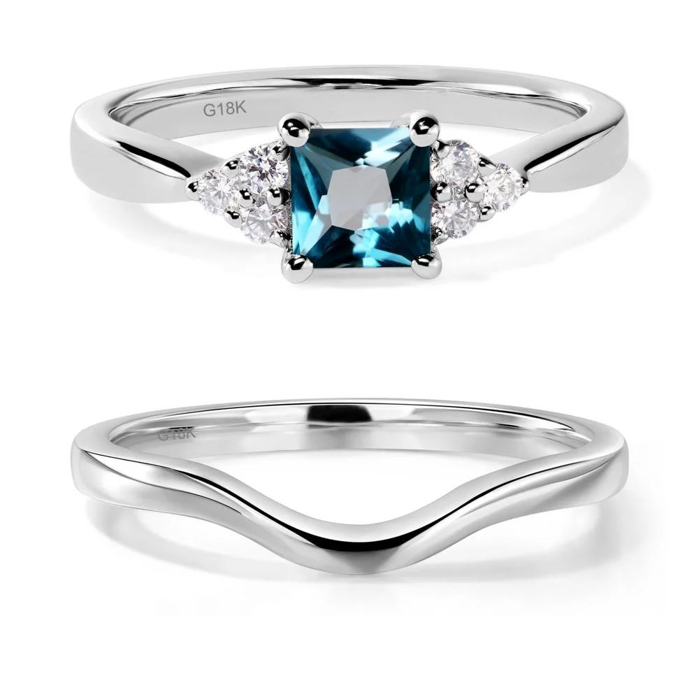 Princess Cut London Blue Topaz Petite Ring - Image 19