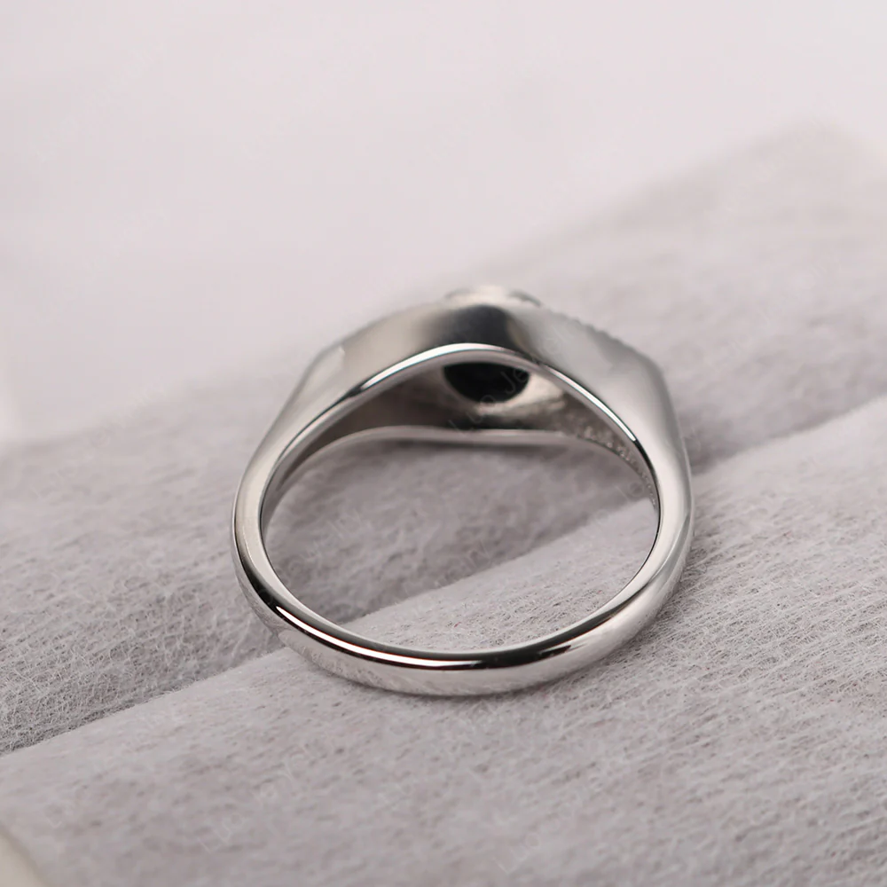 Black Spinel Milgrain Evil Eye Ring - Image 4