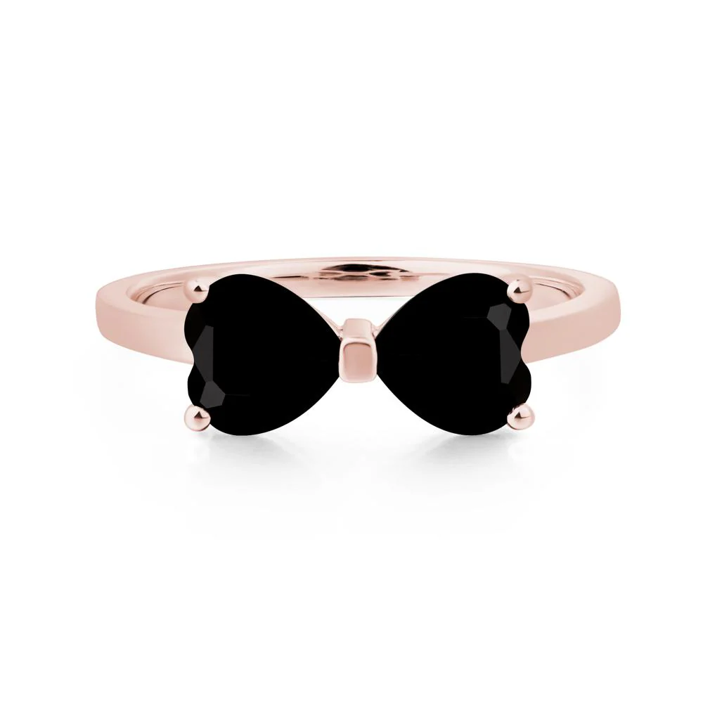 Two Stone Heart Black Spinel Ring - Image 9