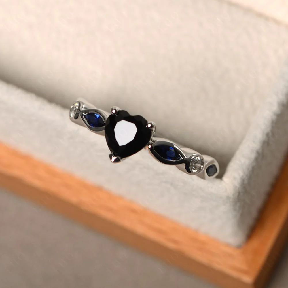 Heart Black Spinel Ring - Image 10