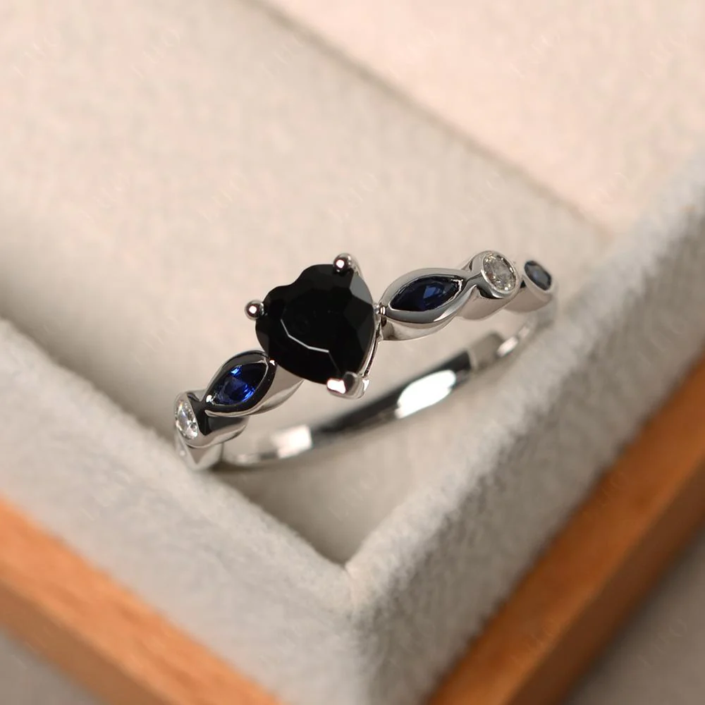 Heart Black Spinel Ring - Image 11