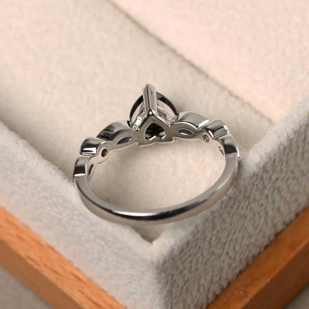 Heart Black Spinel Ring - Image 12