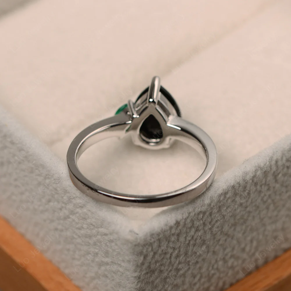 Unique Pear Shaped Black Spinel Ring - Image 3