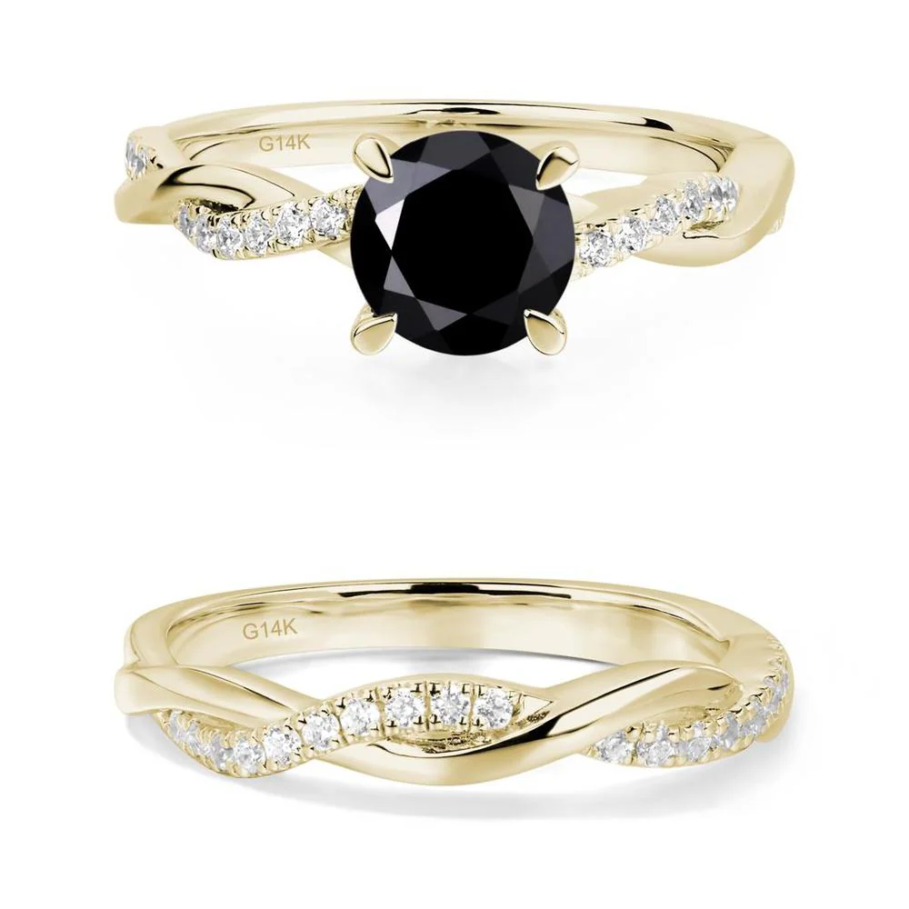 Black Spinel Twist Engagement Ring - Image 15