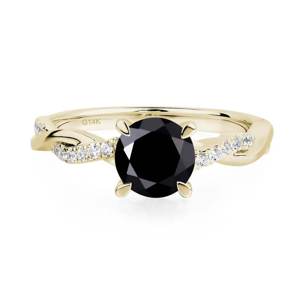 Black Spinel Twist Engagement Ring - Image 4