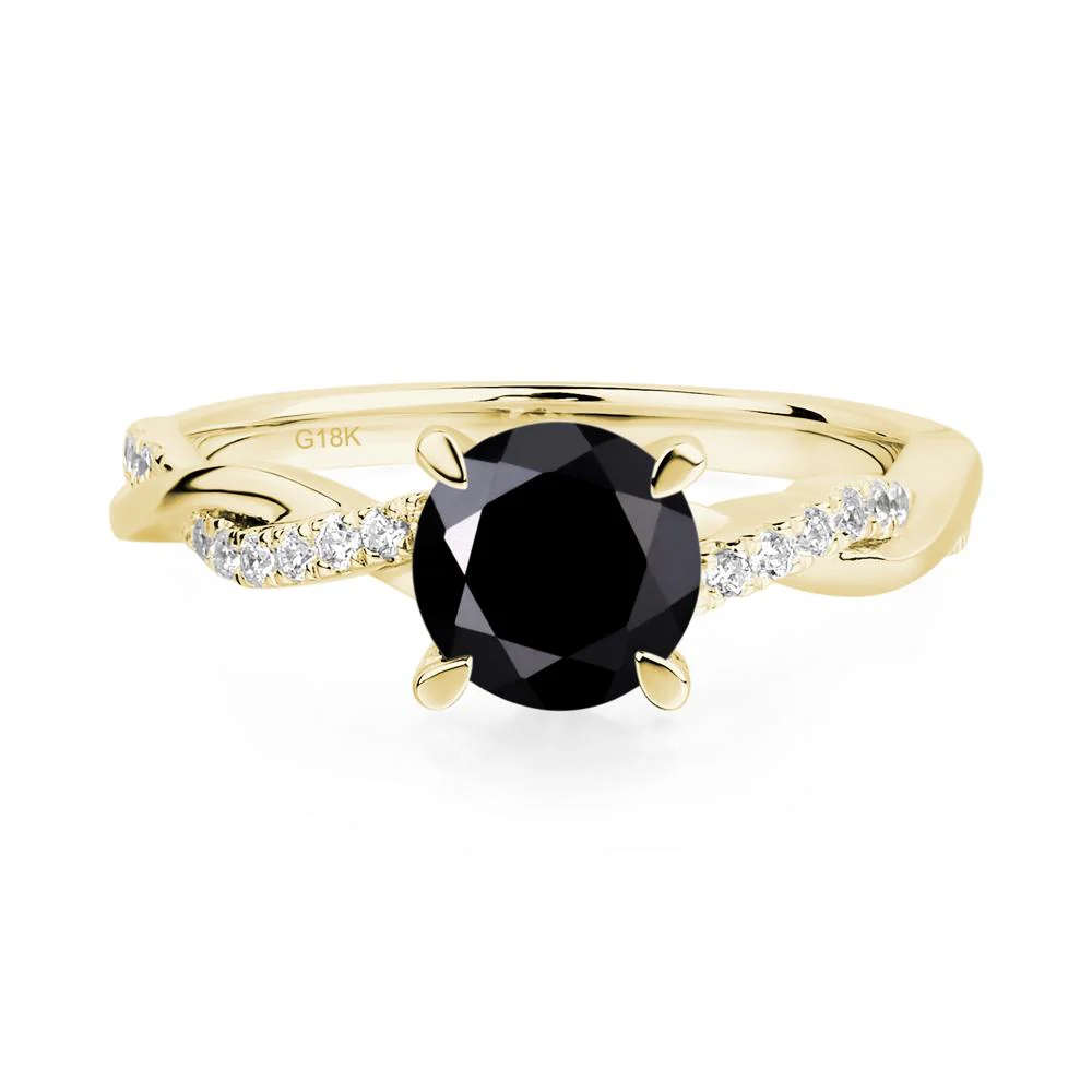 Black Spinel Twist Engagement Ring - Image 7