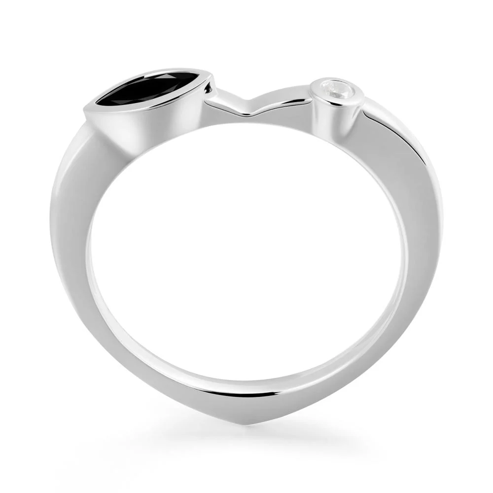 Black Spinel Ring with Hidden Heart Design - Image 6
