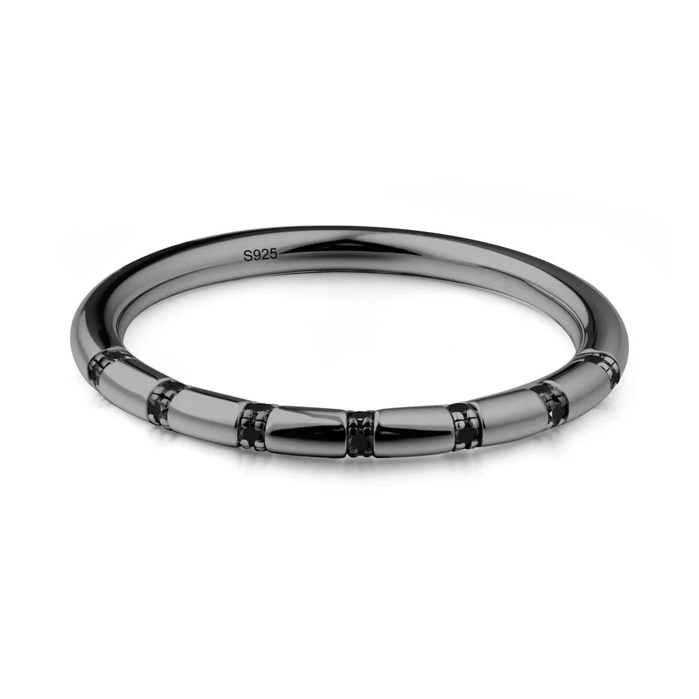 Black Spinel Stackable Wedding Ring