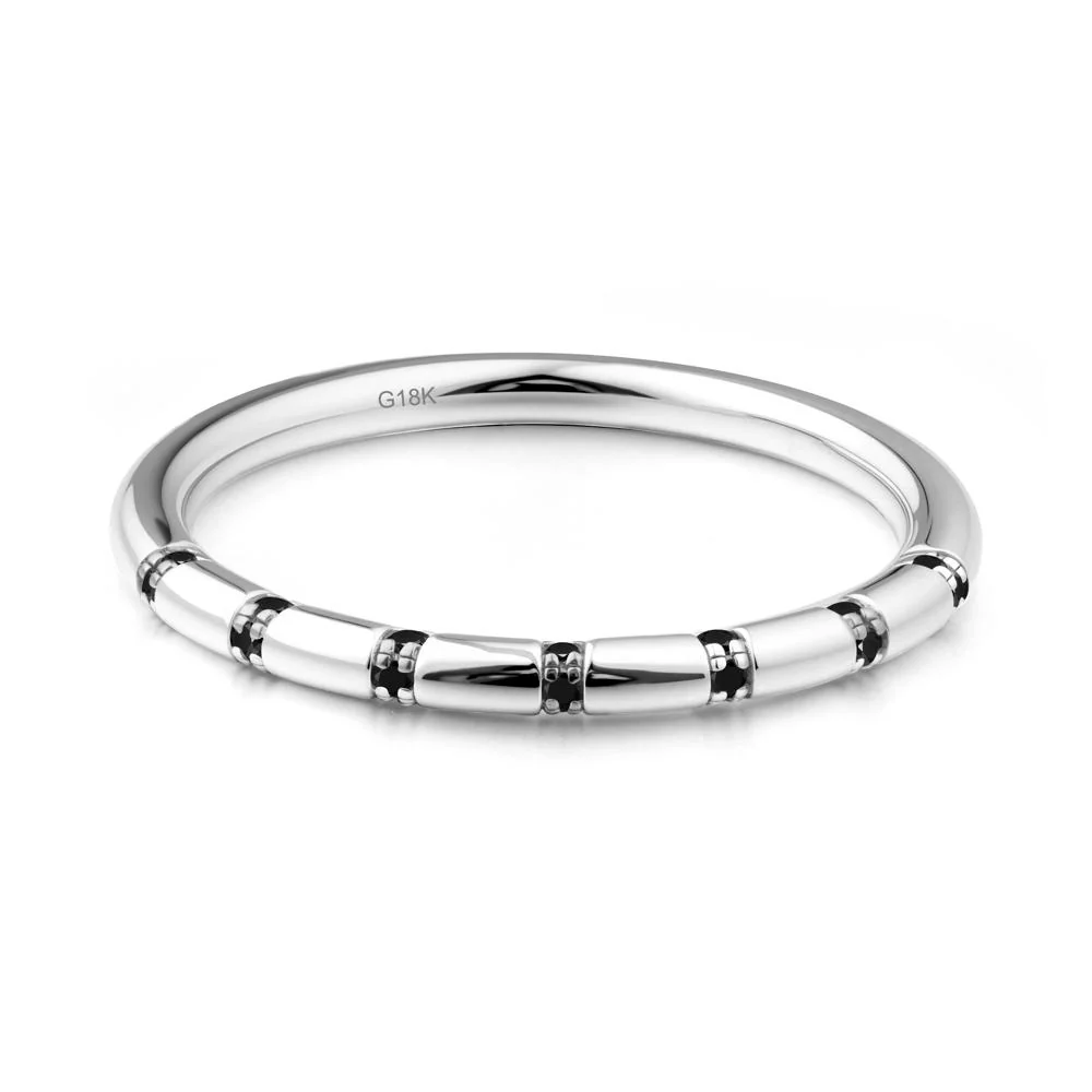 Black Spinel Stackable Wedding Ring - Image 3
