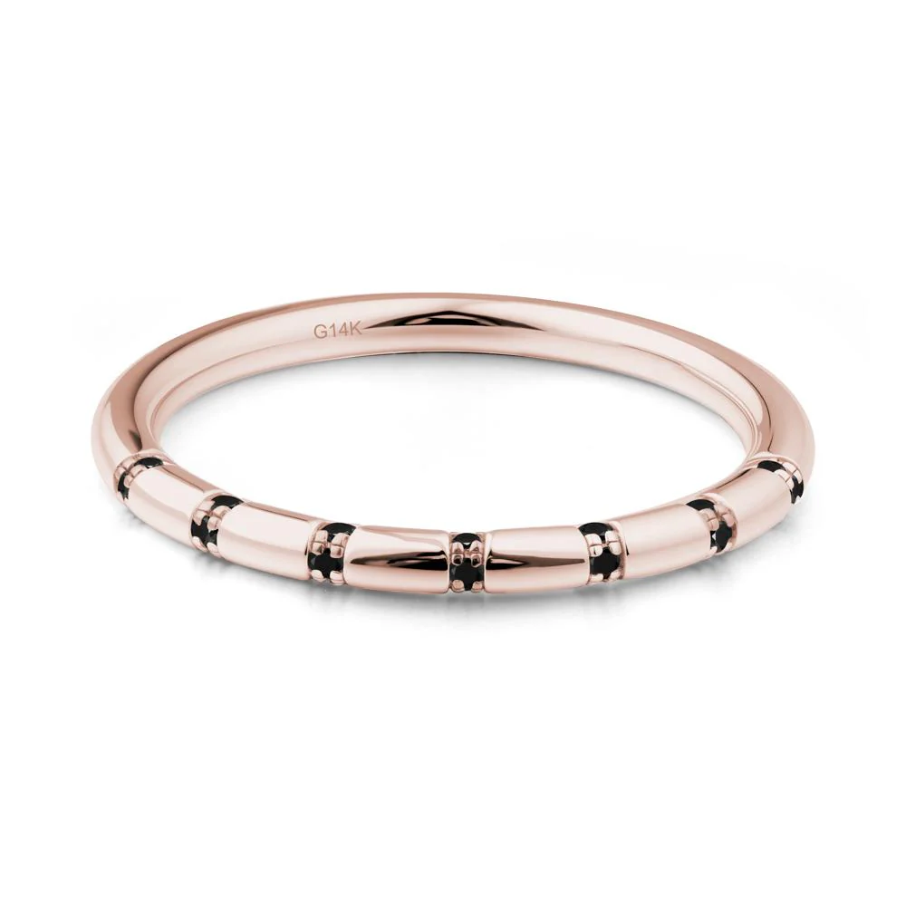 Black Spinel Stackable Wedding Ring - Image 5