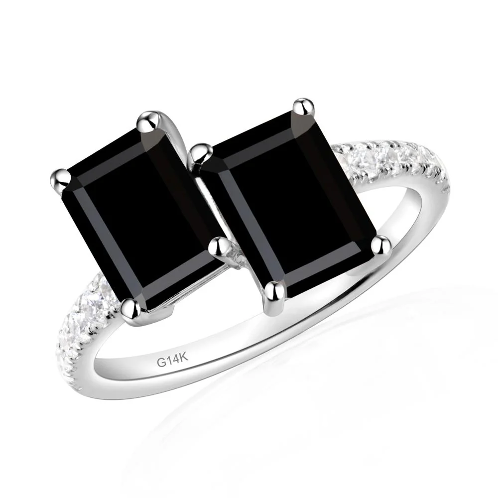Black Spinel Toi Et Moi Ring - Image 3