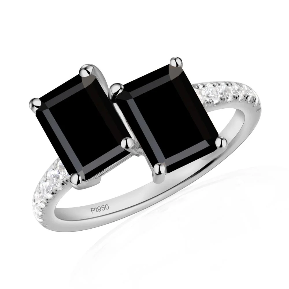 Black Spinel Toi Et Moi Ring - Image 6
