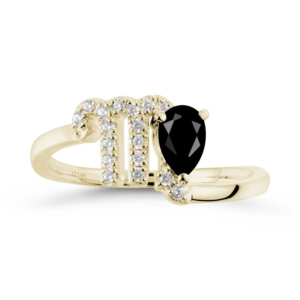 Black Spinel Virgo Zodiac Wraparound Ring - Image 4