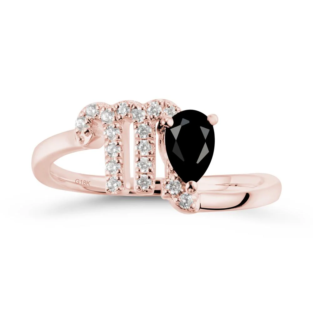 Black Spinel Virgo Zodiac Wraparound Ring - Image 5