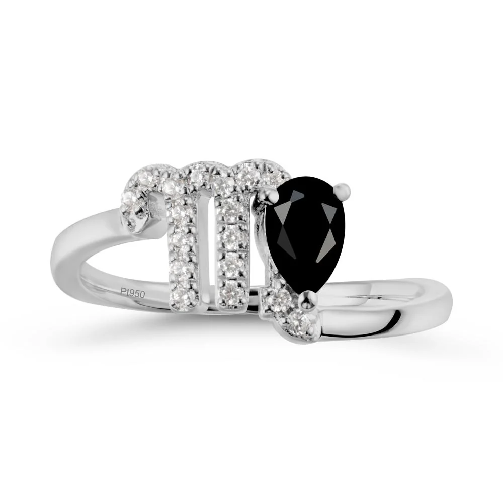 Black Spinel Virgo Zodiac Wraparound Ring - Image 9