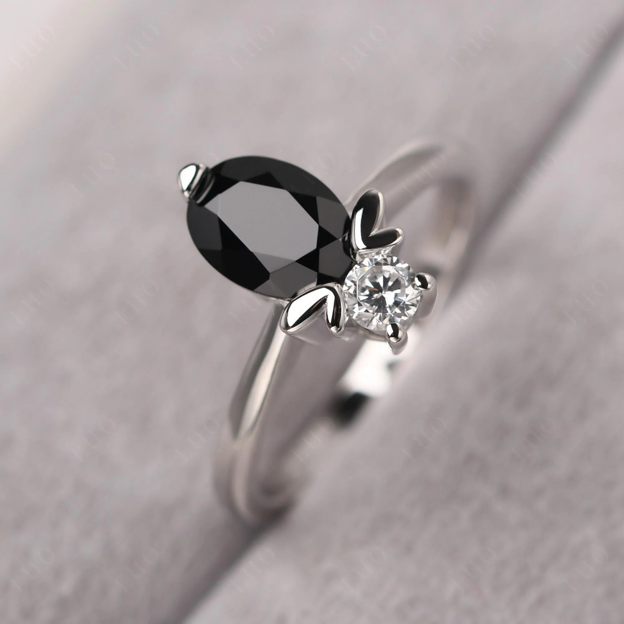 Black Spinel Nature Inspired Bee Ring - Image 11