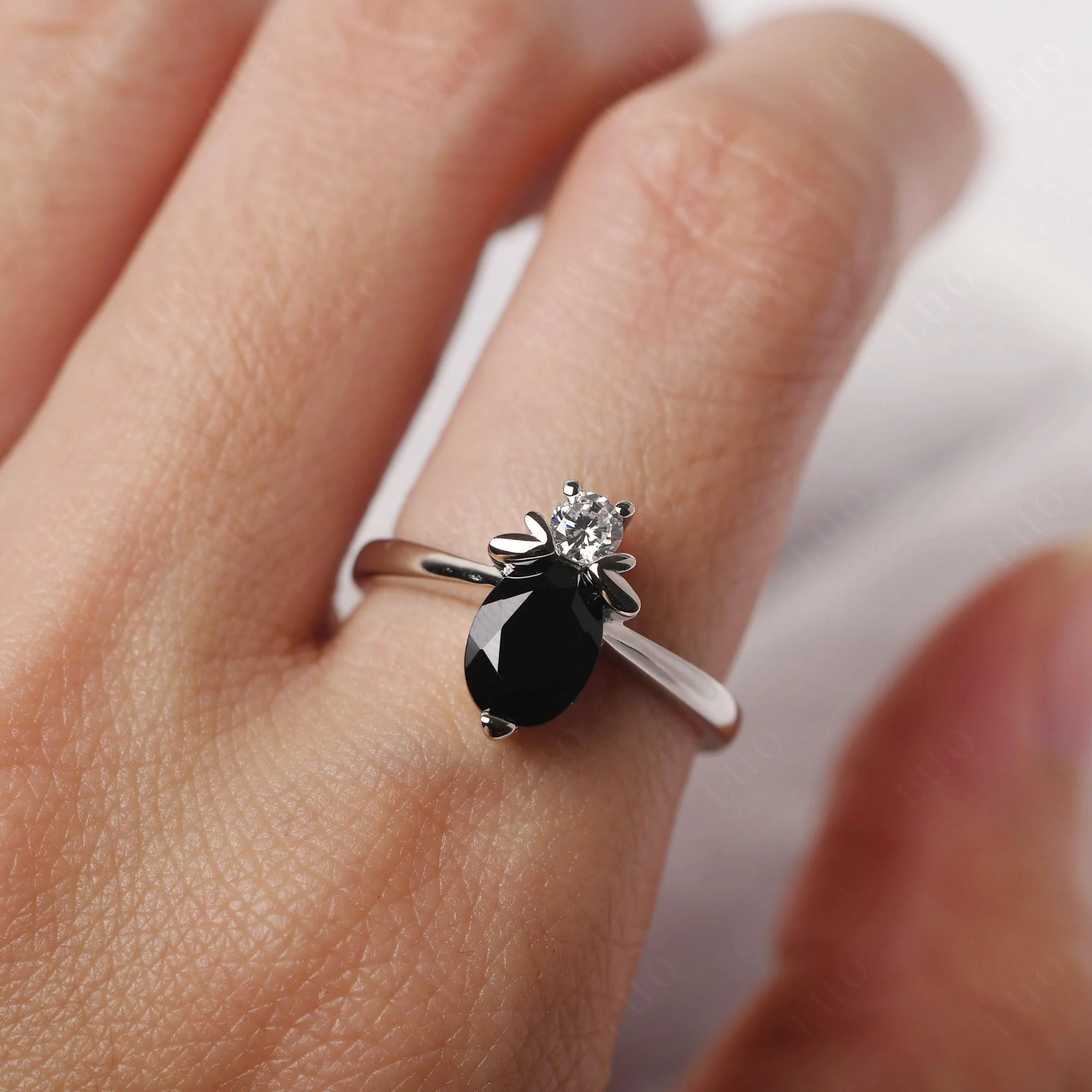 Black Spinel Nature Inspired Bee Ring - Image 14