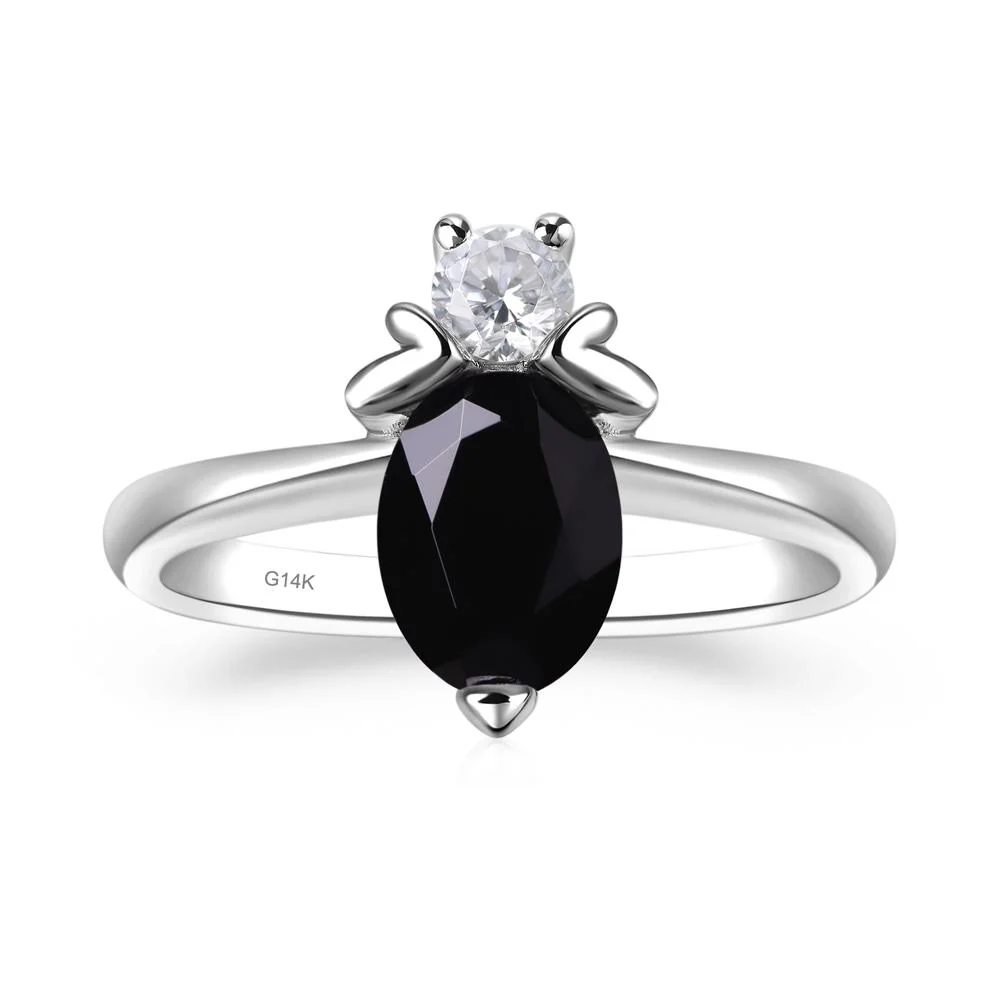 Black Spinel Nature Inspired Bee Ring - Image 3