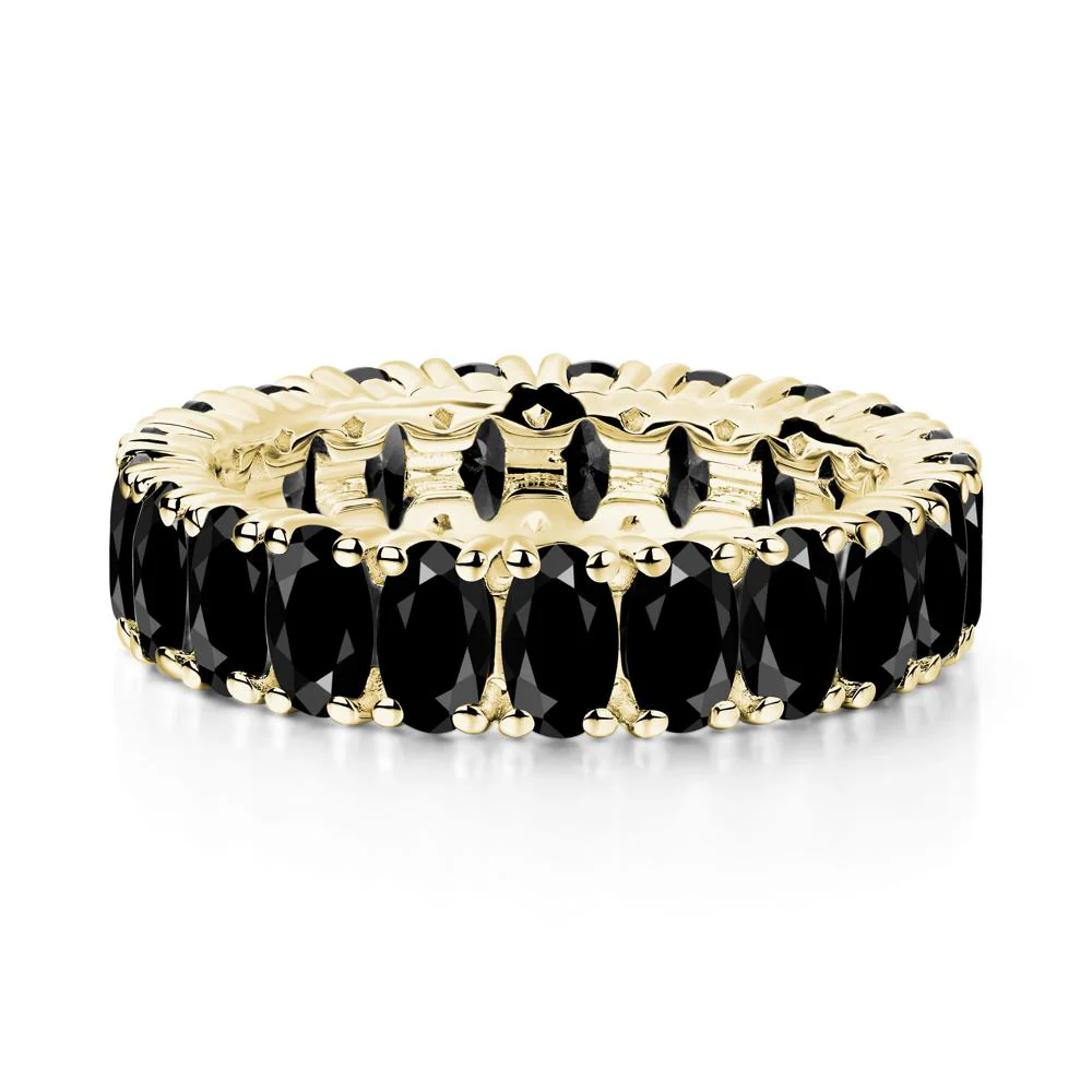 Black Spinel Wide Wedding Band Ring - Image 2