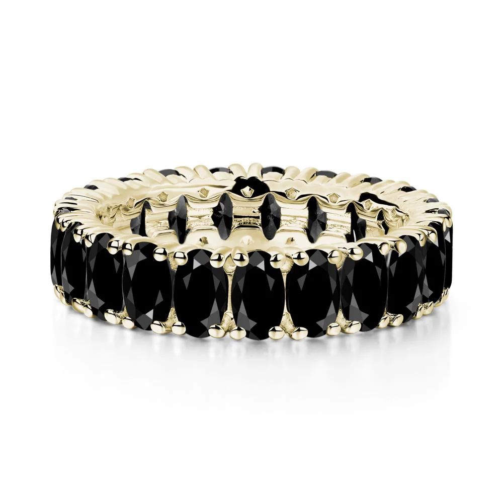 Black Spinel Wide Wedding Band Ring - Image 6