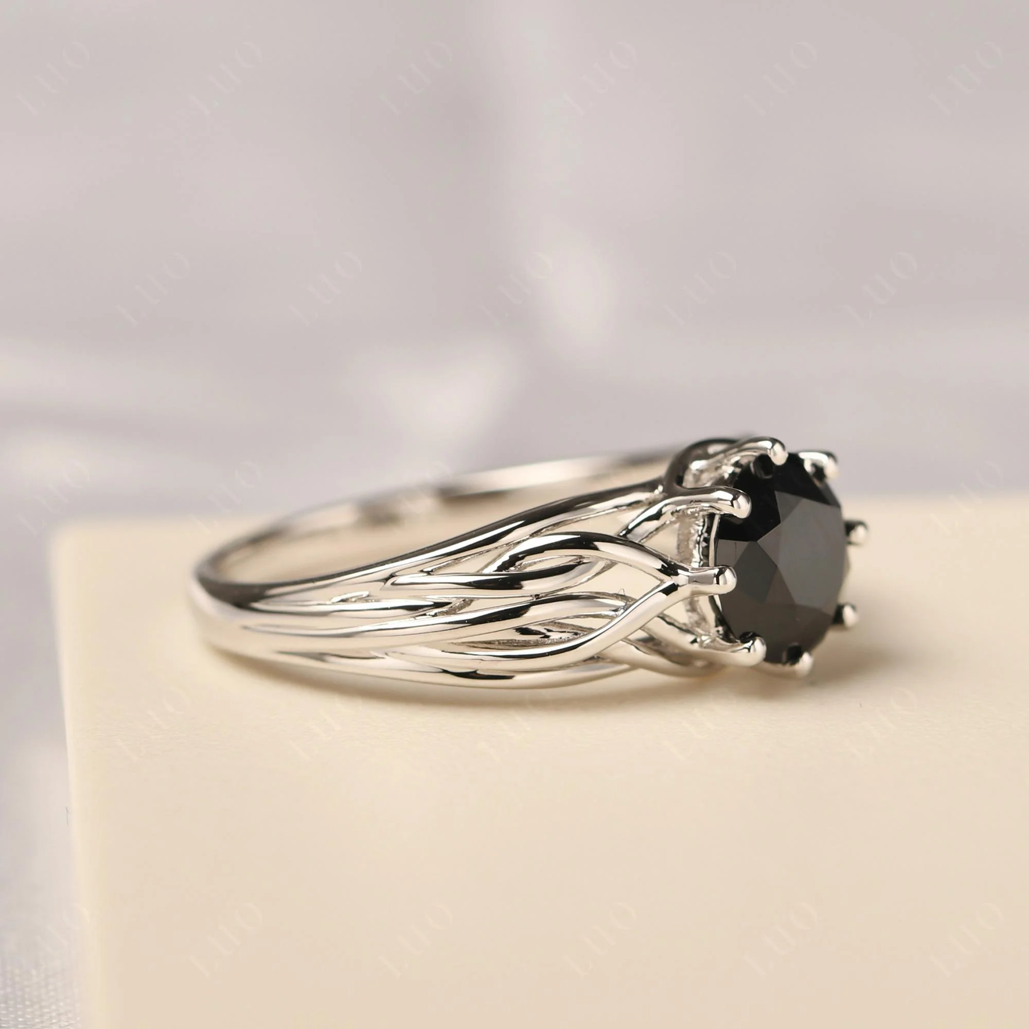 Black Spinel Intertwined Ring - Image 11