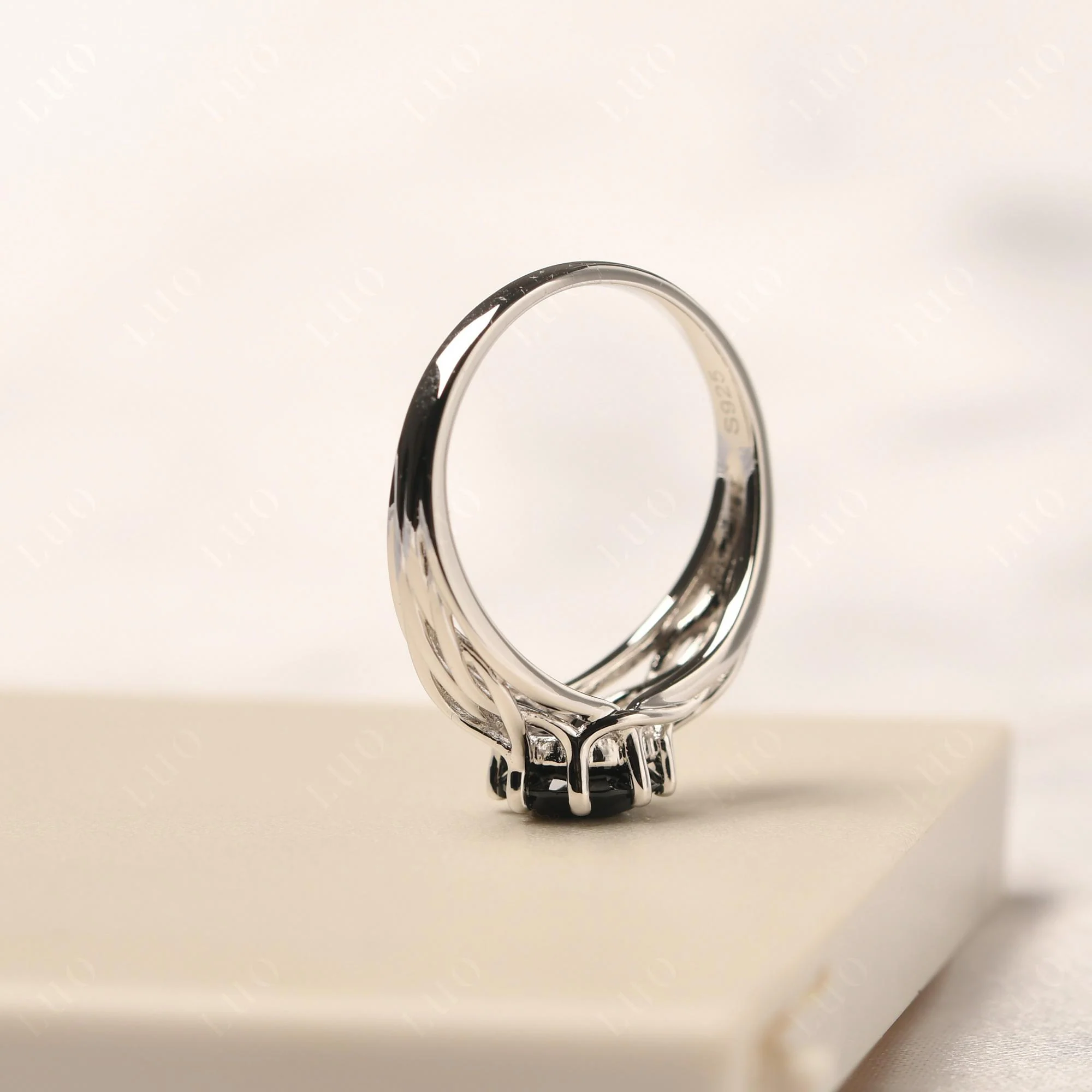 Black Spinel Intertwined Ring - Image 13