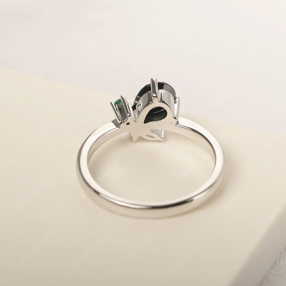 Black Spinel Bee Engagement Ring - Image 3