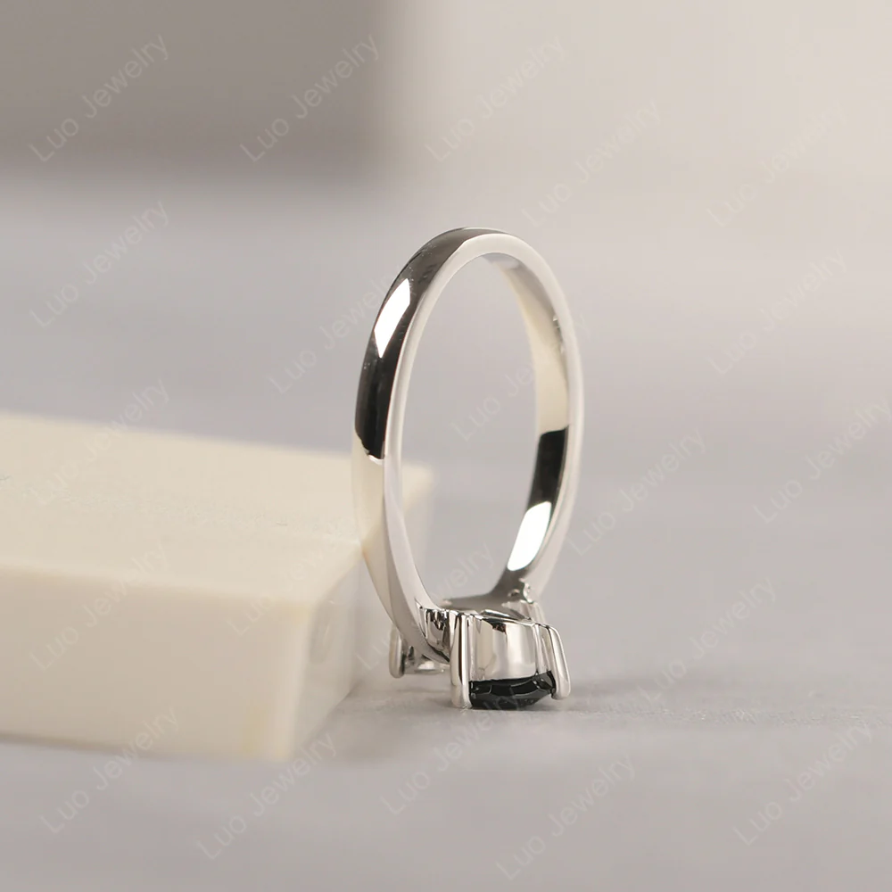 Black Spinel Bee Engagement Ring - Image 4