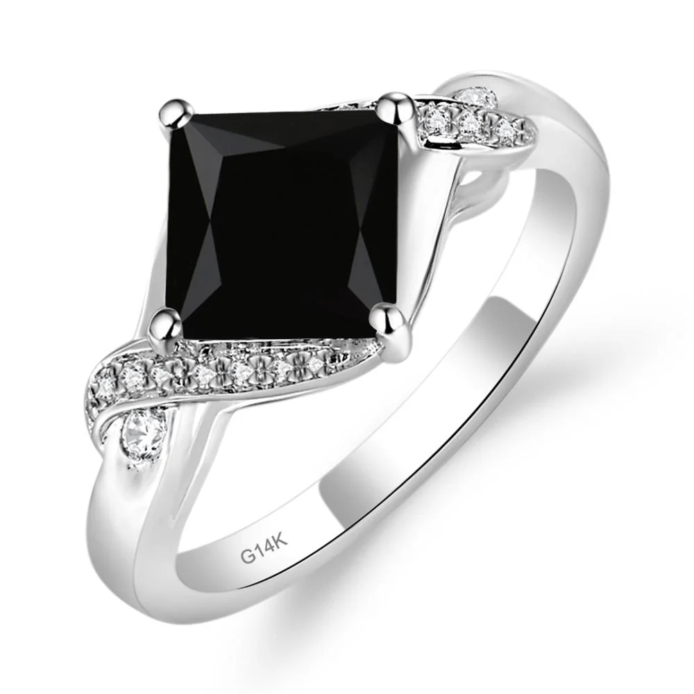 Black Spinel Twisted Promise Ring