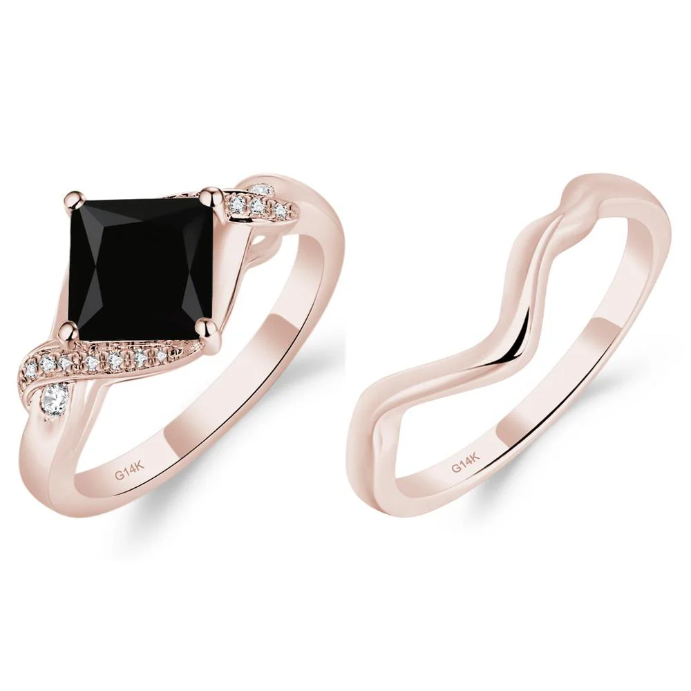 Black Spinel Twisted Promise Ring - Image 27