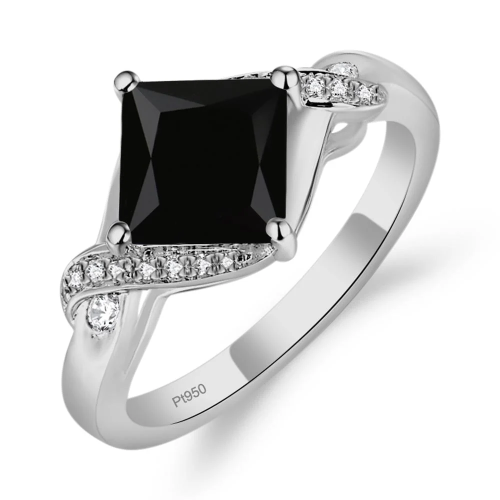 Black Spinel Twisted Promise Ring - Image 8