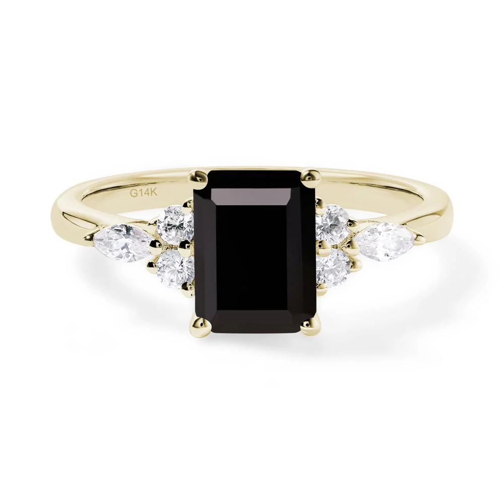 Simple Emerald Cut Black Spinel Ring - Image 8