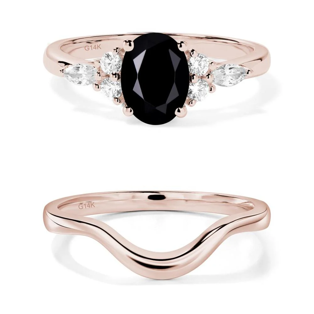 Simple Oval Black Spinel Engagement Ring - Image 11