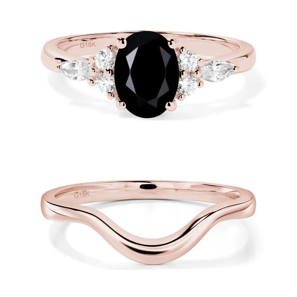 Simple Oval Black Spinel Engagement Ring - Image 17