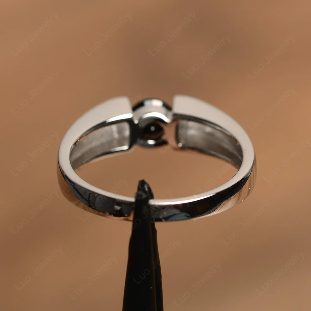 Black Spinel Unisex Promise Ring - Image 3