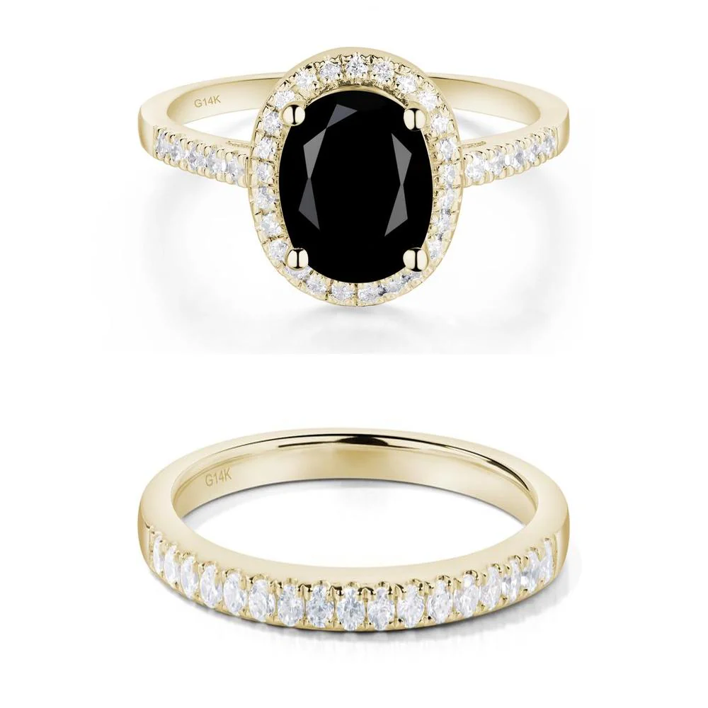 Oval Black Spinel Halo Ring - Image 15