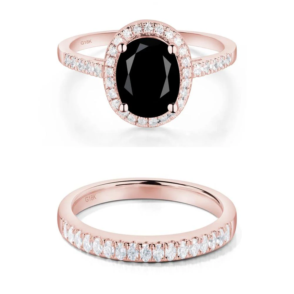 Oval Black Spinel Halo Ring - Image 17