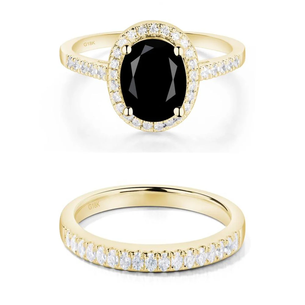 Oval Black Spinel Halo Ring - Image 21
