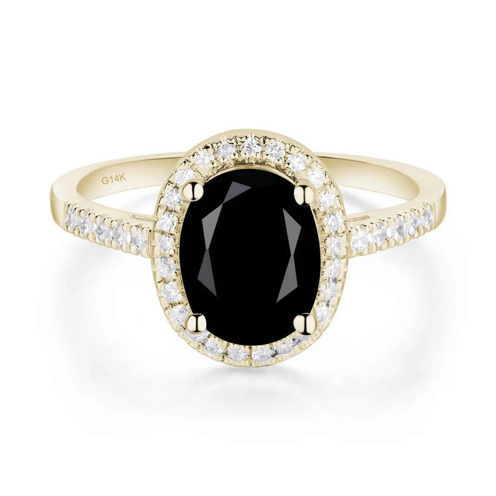 Oval Black Spinel Halo Ring - Image 4