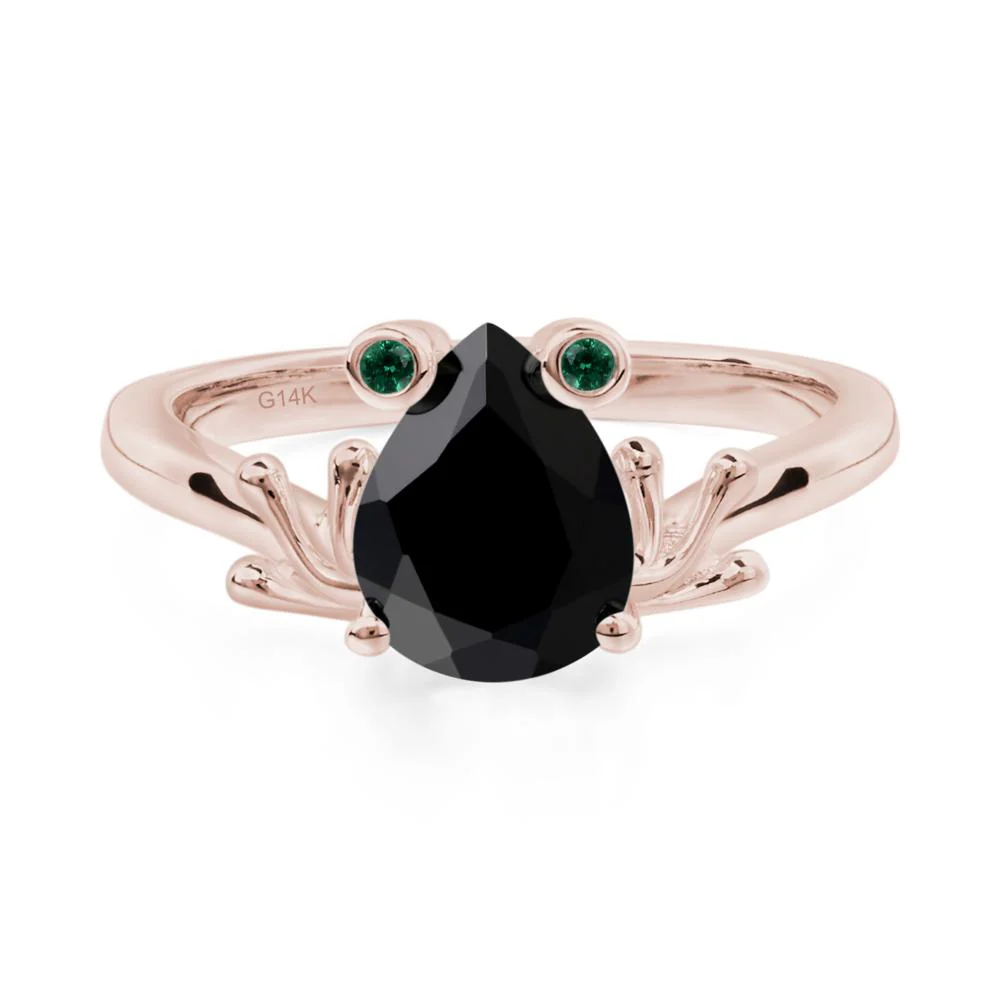 Black Spinel Frog Ring - Image 3