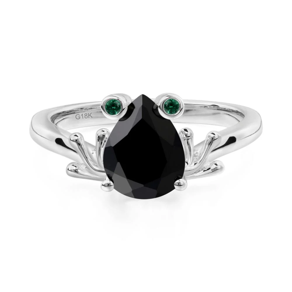 Black Spinel Frog Ring - Image 5