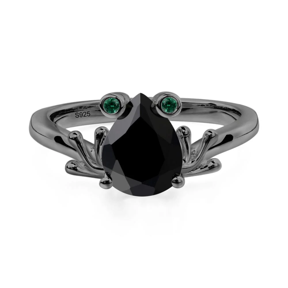Black Spinel Frog Ring - Image 7