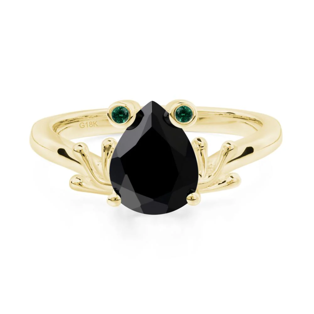 Black Spinel Frog Ring - Image 8