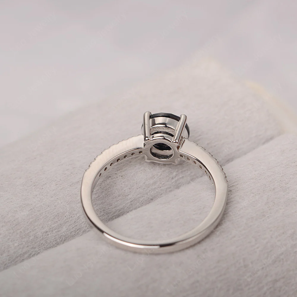 Simple Round Black Spinel Ring - Image 4