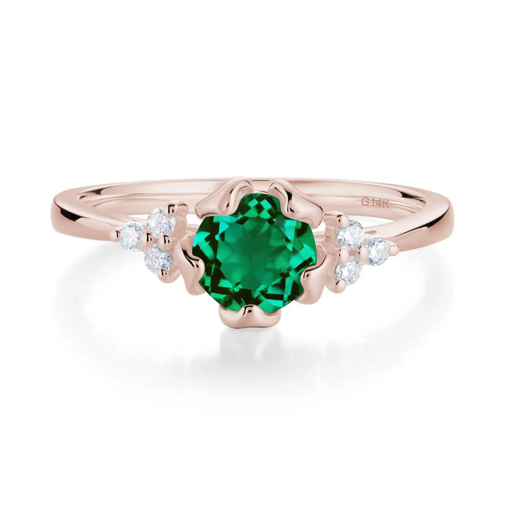 Blooming Emerald Flower Ring - Image 2