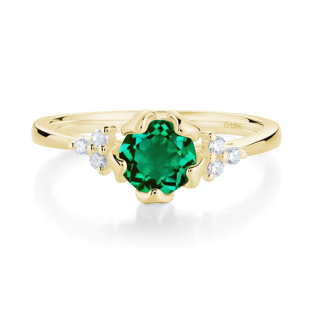 Blooming Emerald Flower Ring - Image 9