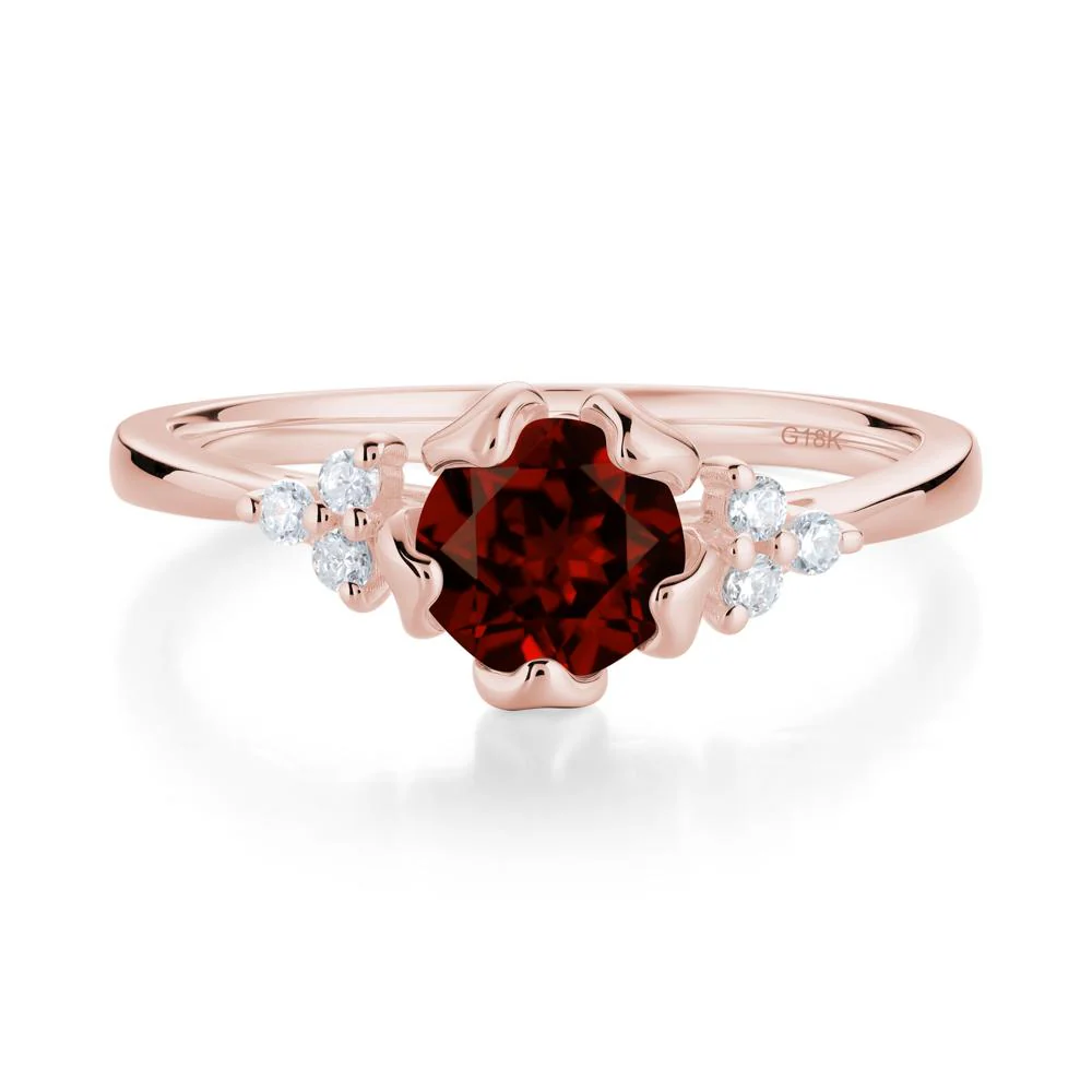 Blooming Garnet Flower Ring - Image 2