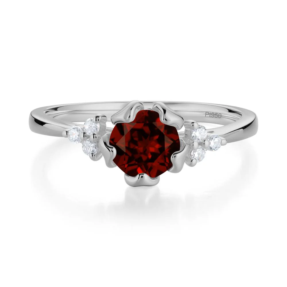 Blooming Garnet Flower Ring - Image 9
